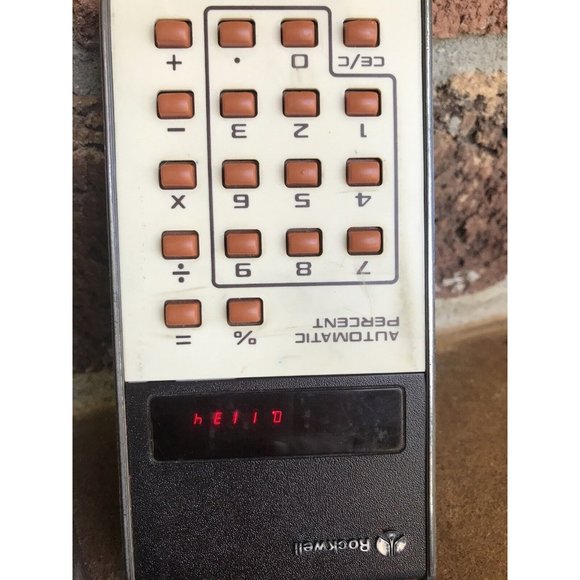 ROCKWELL 8R Vintage Calculator Red LED Sears Microelectronic with Original Case - Picture 3 of 12